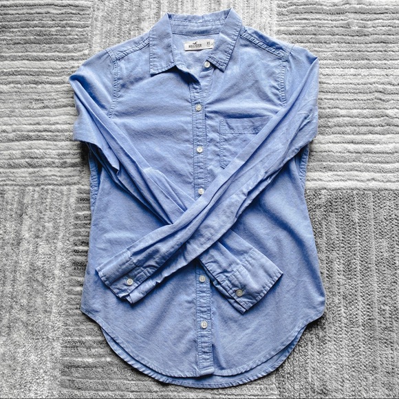 Hollister Blue Button Down Shirt - Picture 2 of 4